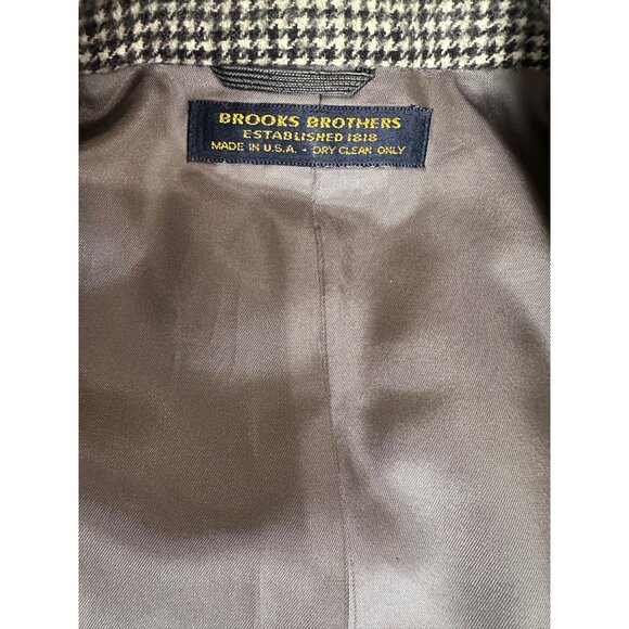 Brooks Brothers Mens Camel Hair Tweed Blazer Sport Coat Size 44 /XL? Houndstooth - Picture 6 of 16